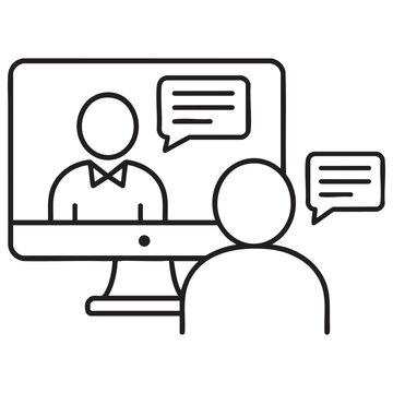 Online job interview illustration remote hiring and virtual meeting concept