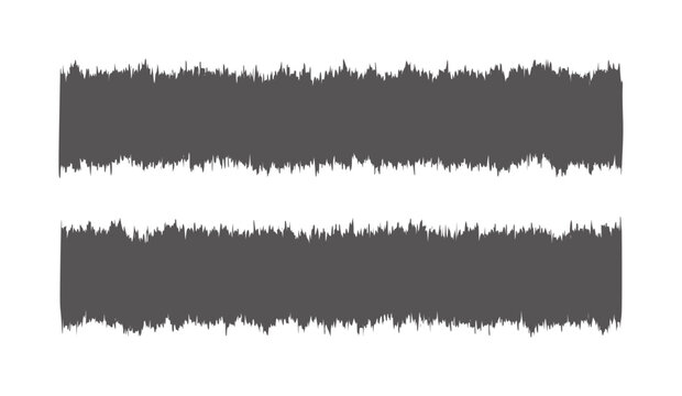 Two dark grey abstract sound wave patterns white