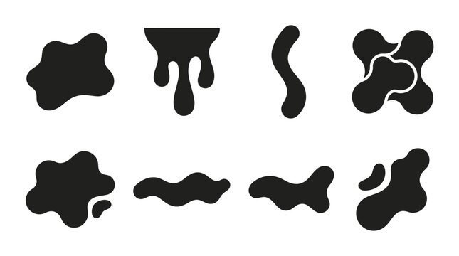 Abstract Black Organic Shapes and Blobs Collection Vector Icons