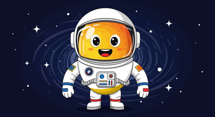Fototapeta premium Smiling Astronaut in White Space Suit.