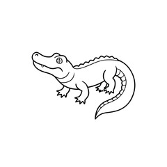 Fototapeta premium Cute cartoon dinosaur walking on four legs