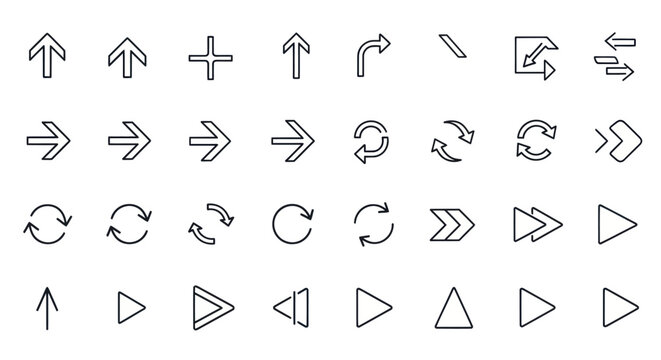 Arrow icons set for design and navigation