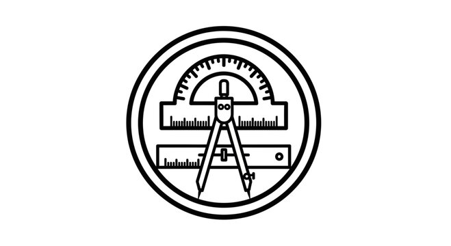 Drafting compass with ruler and protractor.