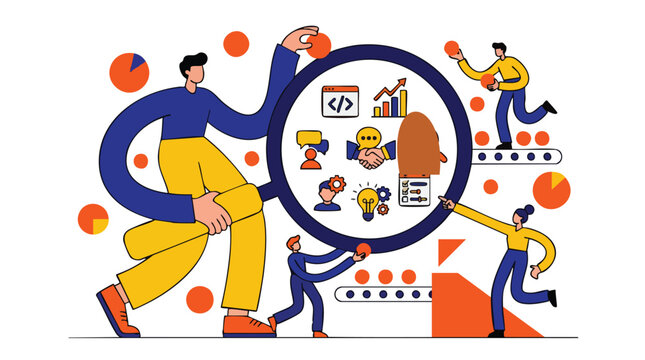 Strategic B2B marketing agency team conducting deep-dive market analysis and data-driven growth strategy for corporate scaling