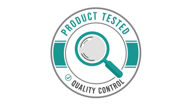 Quality control tested product logo seal.