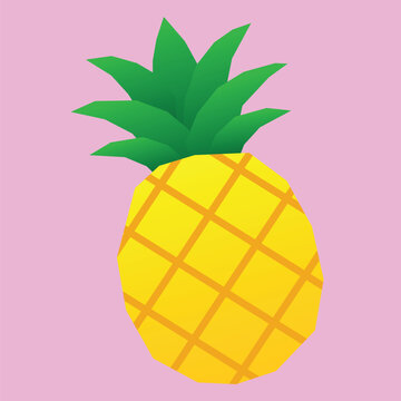 Tropical Pineapple Flat Vector Illustration