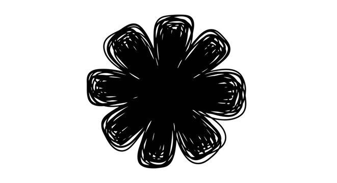 Black asterisk symbol, hand drawn sketch style, isolated on white background