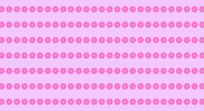 repeating pink flowers Pattern animation on a soft light pink background.