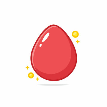 Red Egg Icon with Sparkles