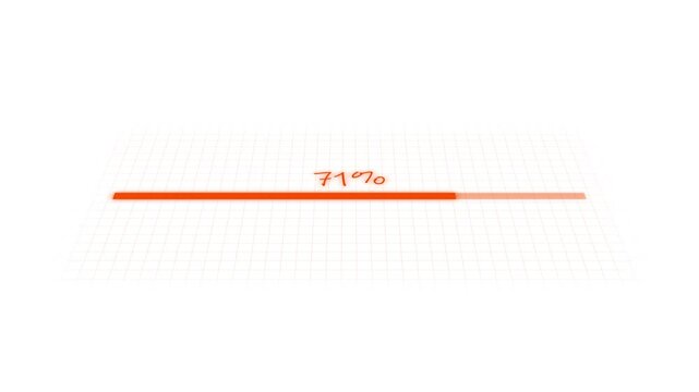 Loading bar animation with orange progress. Loading bar forty two percent display. Loading bar digital interface graphic on black grid background for status.