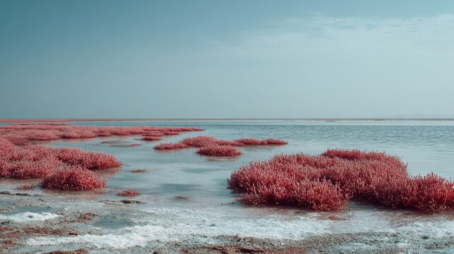 Grayish Blue Salt Marsh Suaeda Salsa, Niche Commercial Widescreen