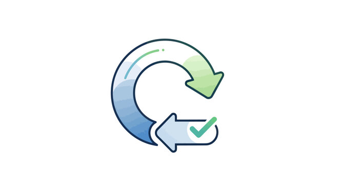 Refresh and update circular arrow icon with checkmark.