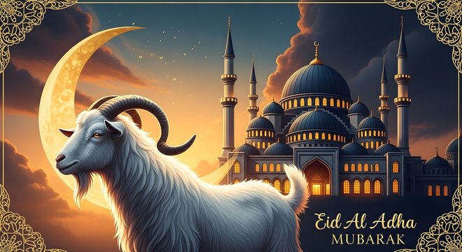 Eid al adha mubarak islamic festival of sacrifice and faith
