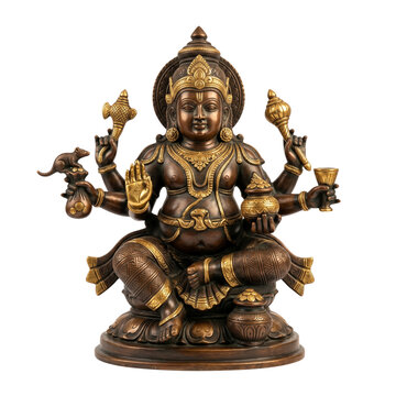 Bronze Kubera Hindu wealth god statue