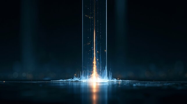 A rocket launch captured at night