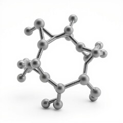 Obraz premium Cyclohexane molecular ring 3D model chemistry organic compound illustration artwork visual representation concept design