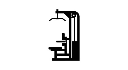 Lat pulldown machine stands ready for strength training sessions as a professional gym equipment graphic for fitness center interior design. © yanto