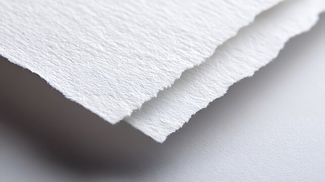 Stack of Blank Handmade Paper with Torn Edges / 縁がちぎれた空白の手漉き和紙の重なり