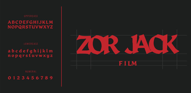 Zor Jack Font Set &ndash; Modern Gothic Typeface for Action Film Logo & Fashion Alphabet