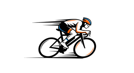 Obraz premium Professional cyclist riding a bicycle fast.