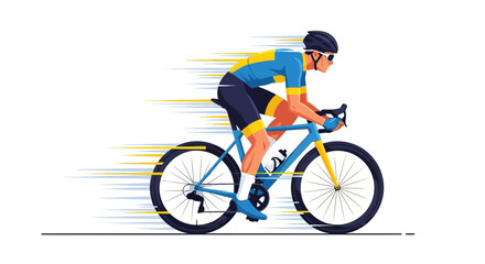 Fototapeta premium Professional cyclist riding a bicycle quickly.