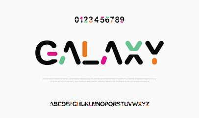 Galaxy, minimal modern color alphabet fonts. Typography bold typeface design for sport, technology, fashion, digital, future creative logo font. vector illustration © Popular