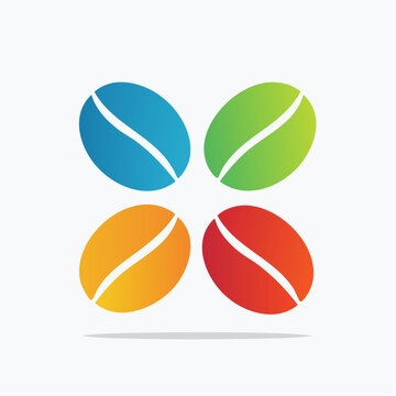 Colorful Coffee Bean Icons