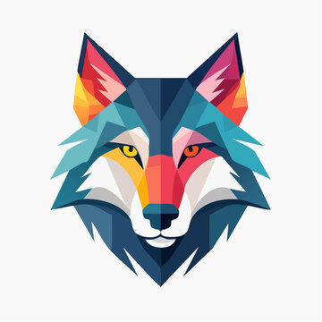 Geometric Wolf Head Illustration