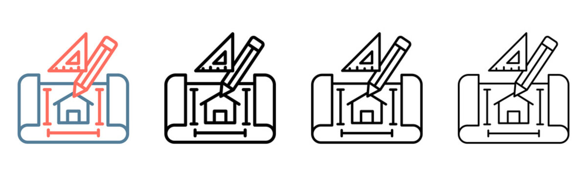 Architecture Icon Collection Set Different Style