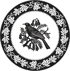 Fototapeta premium vector stamp with bird