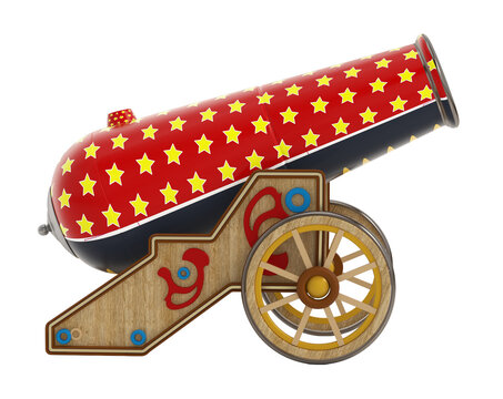 Circus cannon isolated on transparent background. 3D illustration
