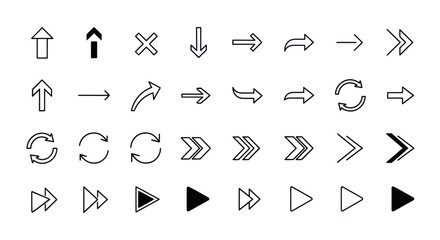 Fototapeta premium Arrow icons set for digital design