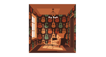 Obraz premium Guitar Pattern Room
