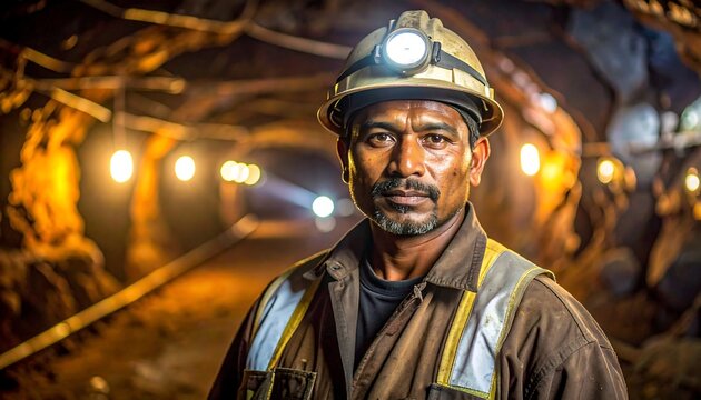 African American miner in coal mine.