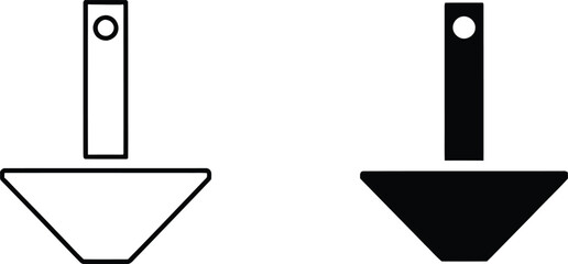 Fototapeta premium Pair of soup ladles in solid black and outline styles for cooking and food preparation tasks