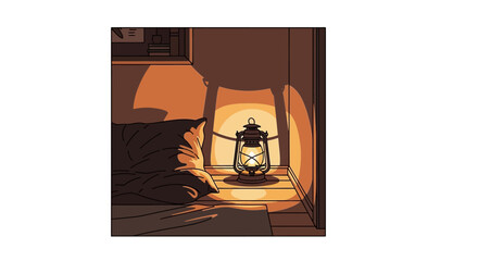 Cozy pixel art lantern light © Ahda