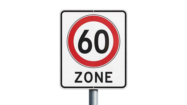 Speed limit sign, road sign, traffic sign, 60 km/h zone