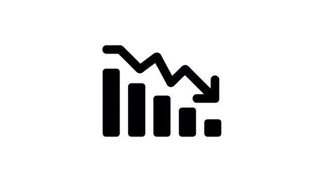 Declining graph, falling chart, business downturn, financial loss icon