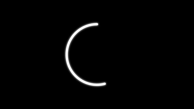 Loading circle animation, Animation spinning load icon with alpha layer transparent background, waiting for download.