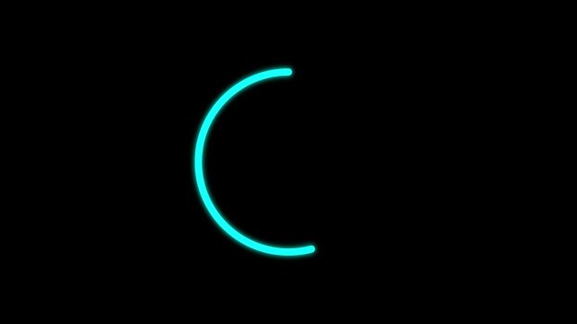 Loading circle animation, Animation spinning load icon with alpha layer transparent background, waiting for download.