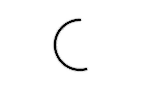 Loading circle animation, Animation spinning load icon with alpha layer transparent background, waiting for download.