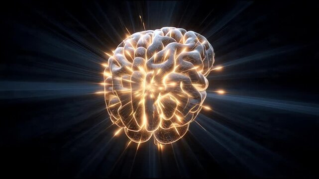 Human Brain with Glowing Neural Connections 5.