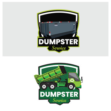 Junk removal logo design, Dumpster logo, Dump logo Roll off dumpster vector design, New dump icon	