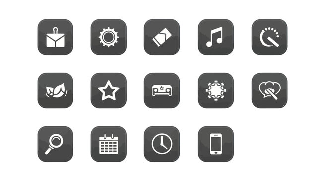 Collection of modern user interface and application icons