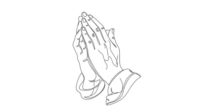 Hands in prayer vector illustration isolated on white background