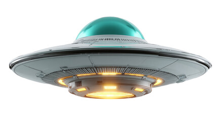Fototapeta premium Futuristic UFO Spaceship with Glowing Lights