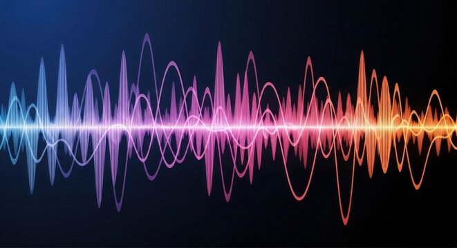 Vibrant Sound Waveform Spectrum with Colorful Lights