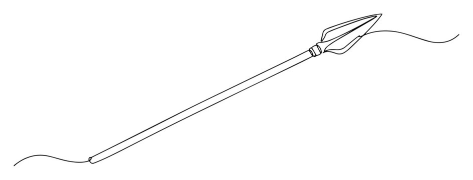 ancient greek spear line icon - minimalist vector illustration