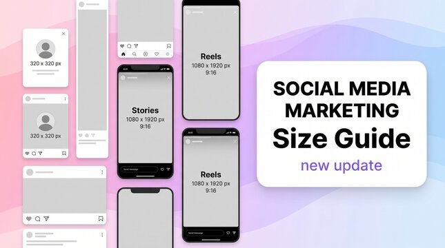 Instagram Business Social Media Marketing Layouts. Safe Zone and Size Guide for post content.