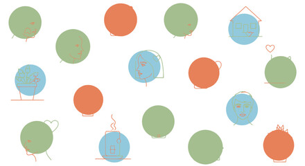 Abstract pattern with minimalist faces and elements © Parade